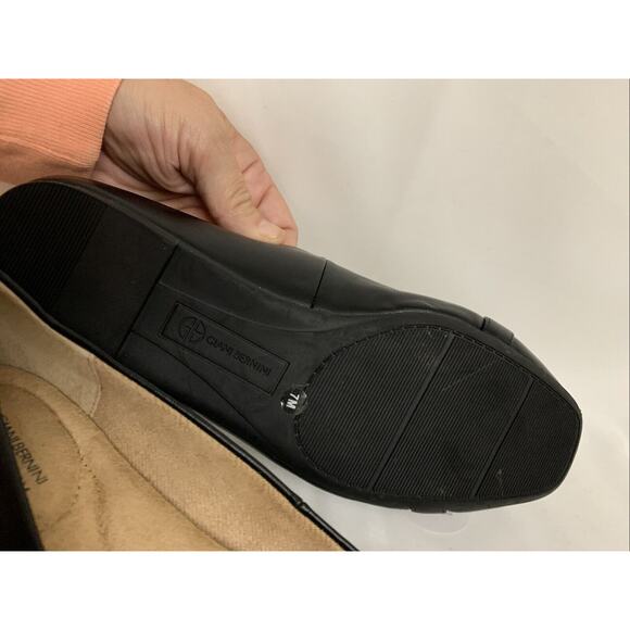 Giani Bernini Brookee Ballet Flats Black Faux Leather Womens 7 Slip On Buckle - Picture 4 of 8